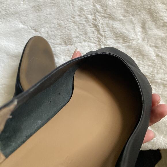 Everlane The Day Glove Slip On Tan Leather Ballet Flats US 10.5 Black round toe - Picture 13 of 16